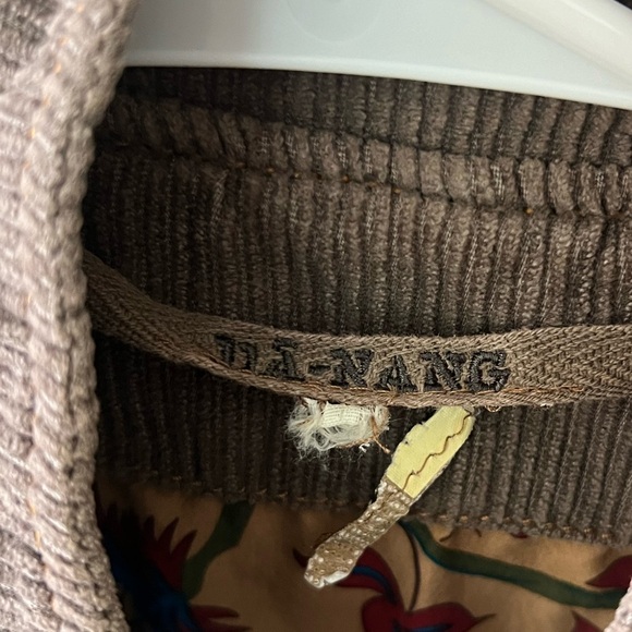 Da Nang Military Cadet Corduroy Graphic Print Lining Snap Button Jacket S - Picture 4 of 11